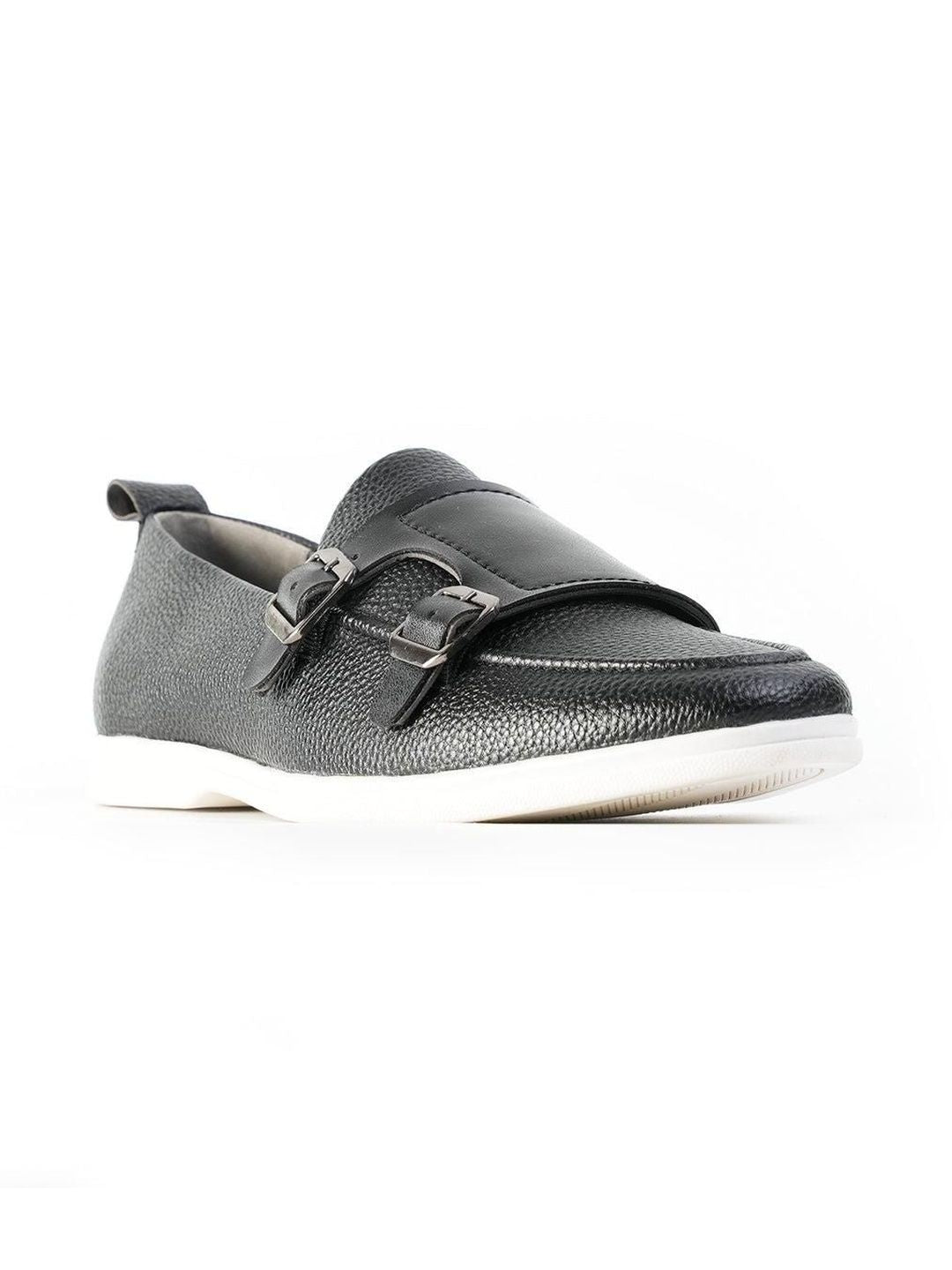 MONKSTORY Yacht Club Double Monk Slip-Ons - Black