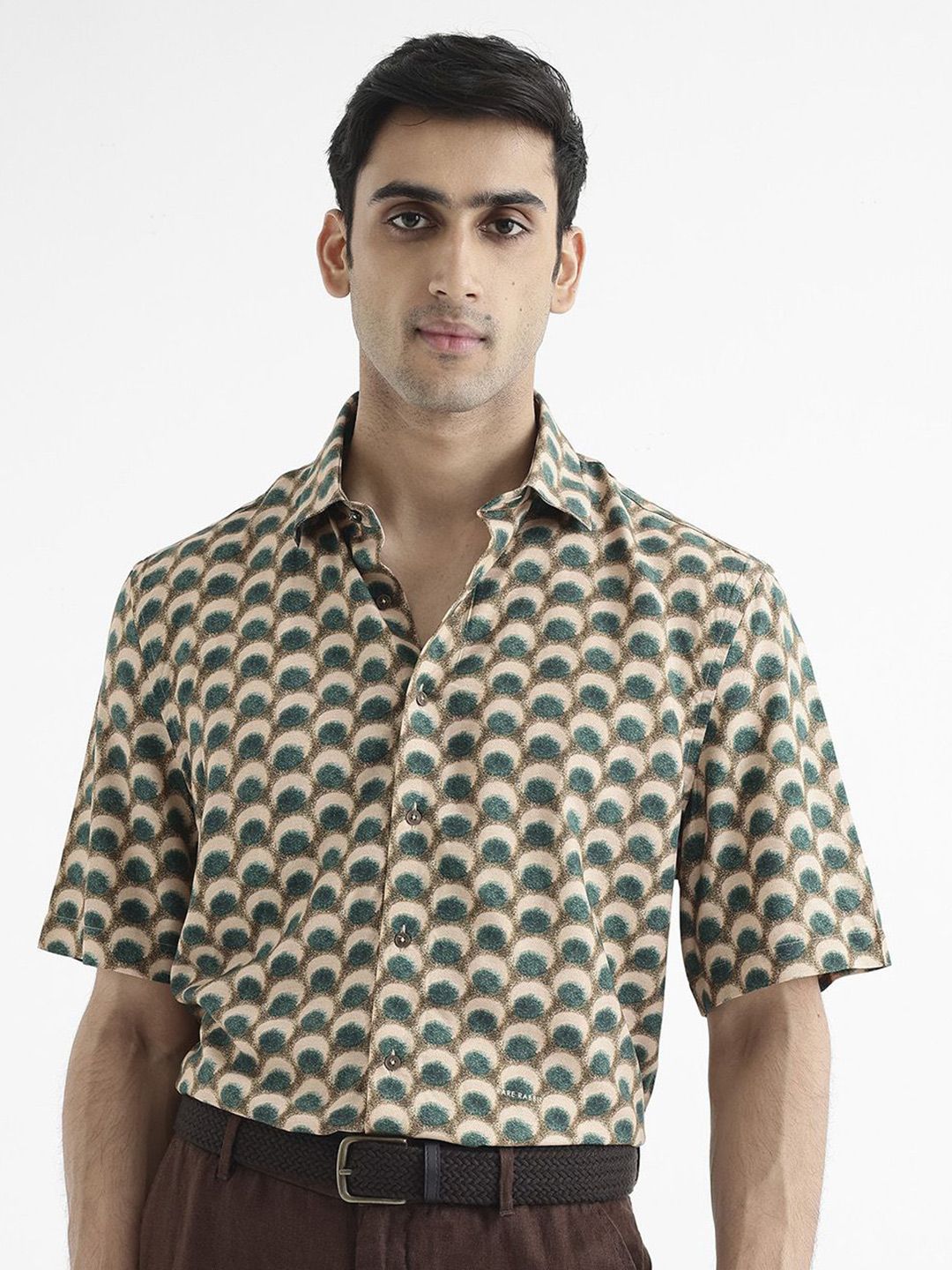 RARE RABBIT Men Printed Tokai Regular Fit Opaque Shirt