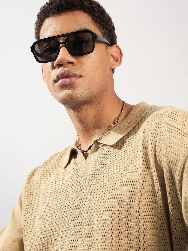 DENNISON Men Polo Collar Oversized Stretchex T-shirt