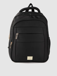 Lino Perros Women Black Solid Laptop Backpack