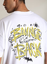 Bene Kleed Men Graphic Printed Cotton Raw Edge Oversized T-shirt