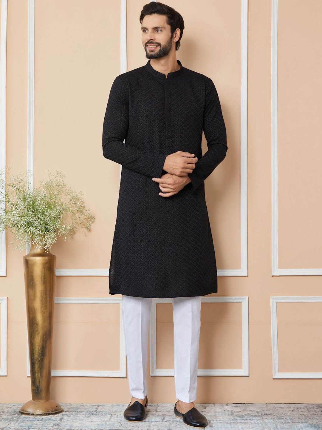 See Designs Ethnic Motifs Embroidered Regular Thread Work Kurta with Pyjamas