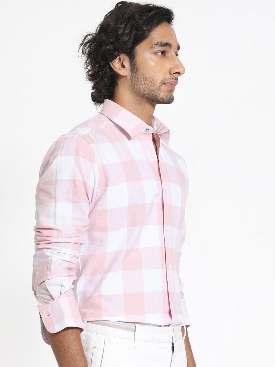 RARE RABBIT Men Byre Slim Fit Checked Cotton Shirt