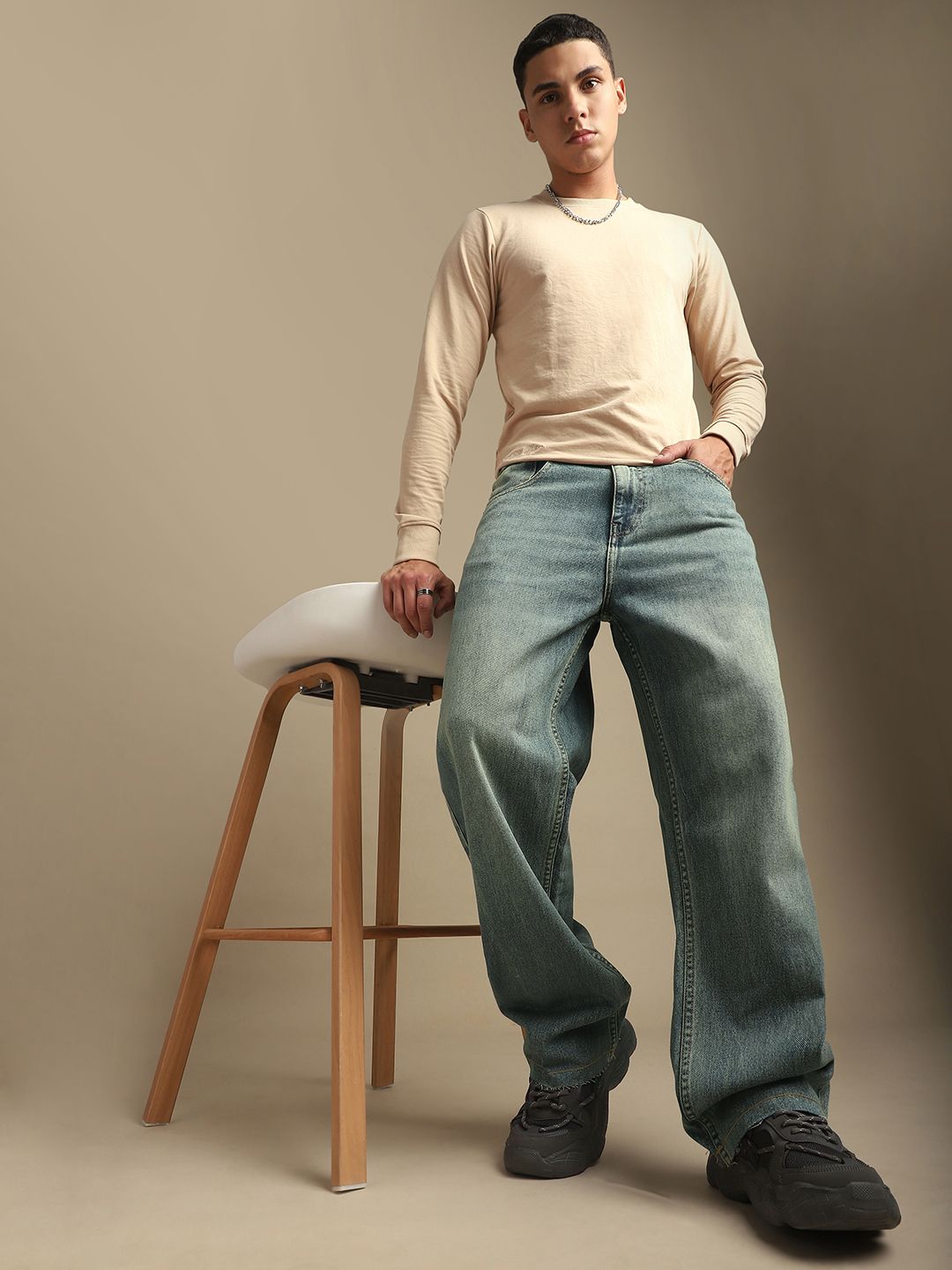 DILLINGER Men Loose Relaxed Fit Mid-Rise Jeans