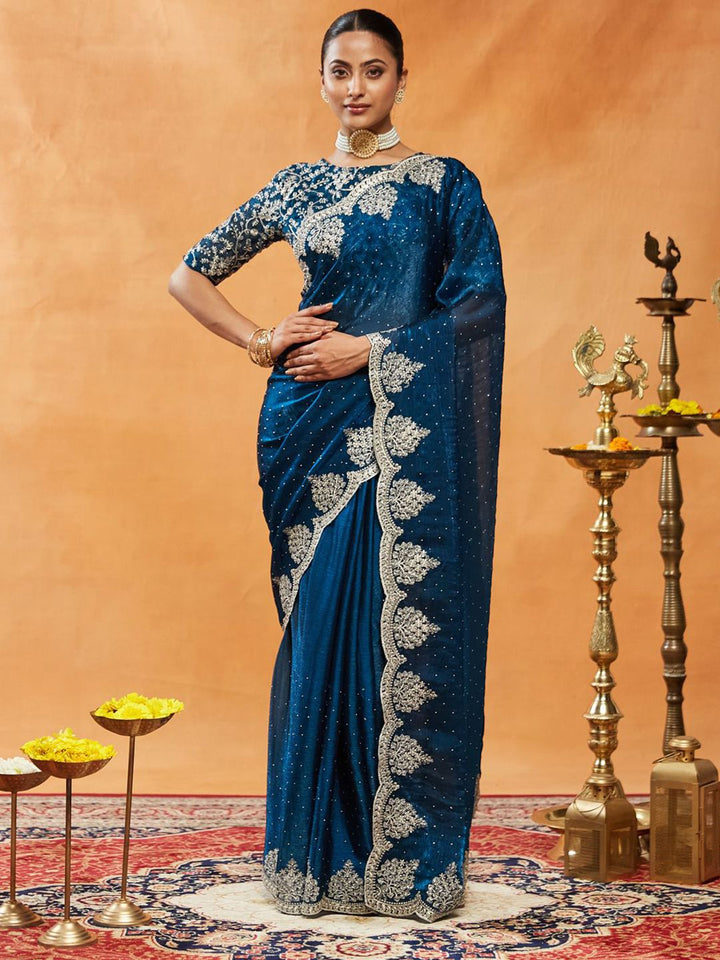 Saree Bersulam Berhias kasee