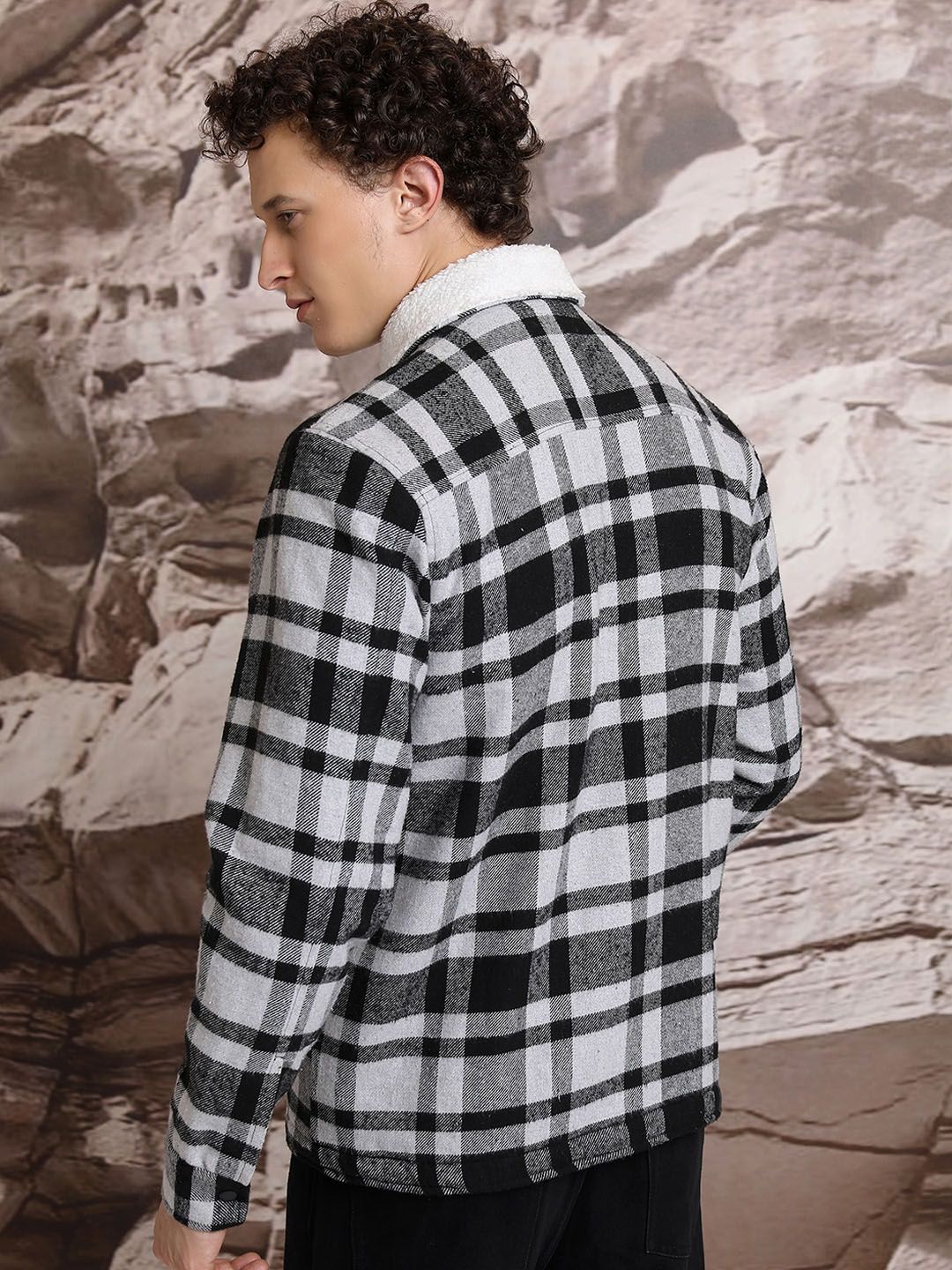 HIGHLANDER Checked Cotton Casual Shacket