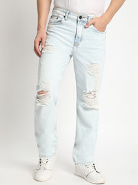 Bene Kleed Men Straight Fit Mid-Rise Highly Distressed Heavy Fade Pure Cotton Jeans