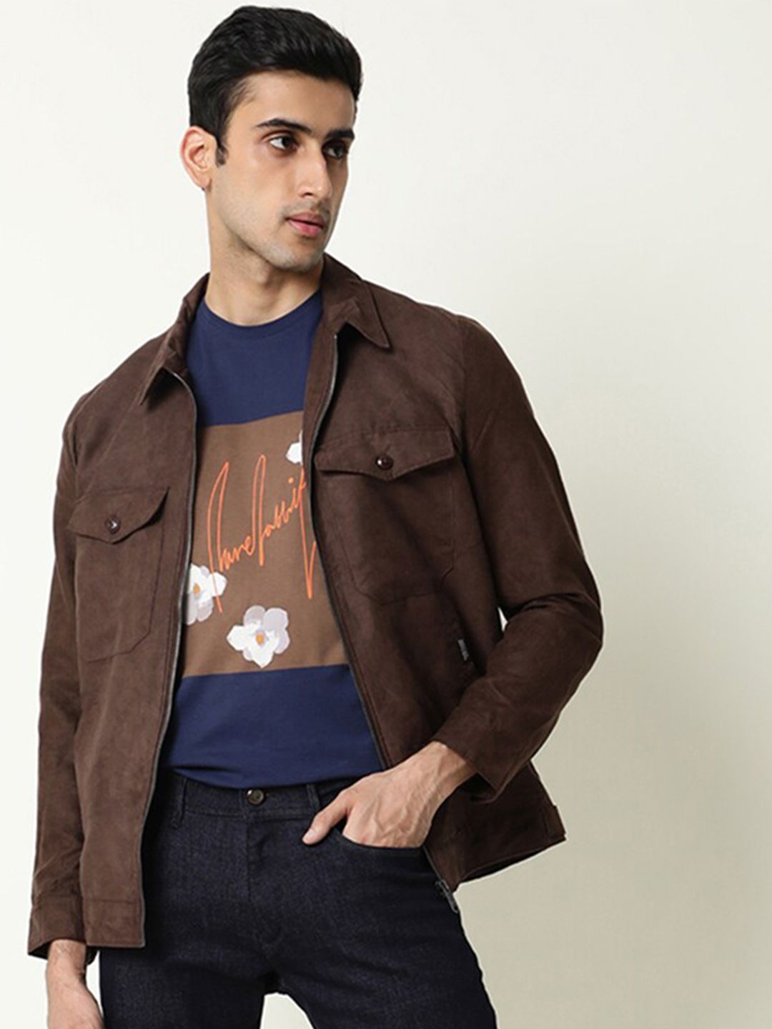 RARE RABBIT Men Rings-4 Slim Fit Solid Polo Collar T-Shirt