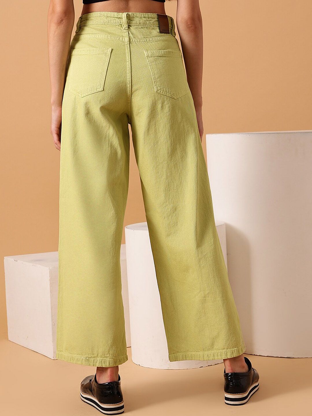STREET 9 Women Comfort Wide Leg Clean Look Pure Cotton Jeans