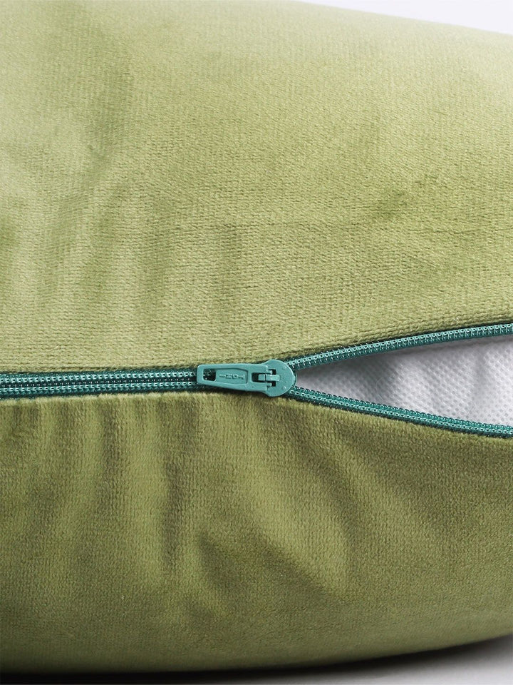 STITCHNEST Green 2 Pieces Velvet Square Cushion Covers