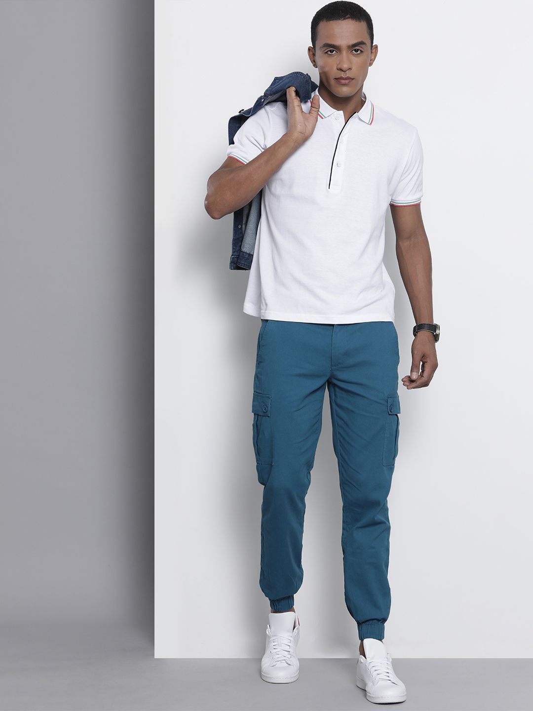 The Indian Garage Co Men Blue Slim Fit Easy Wash Joggers