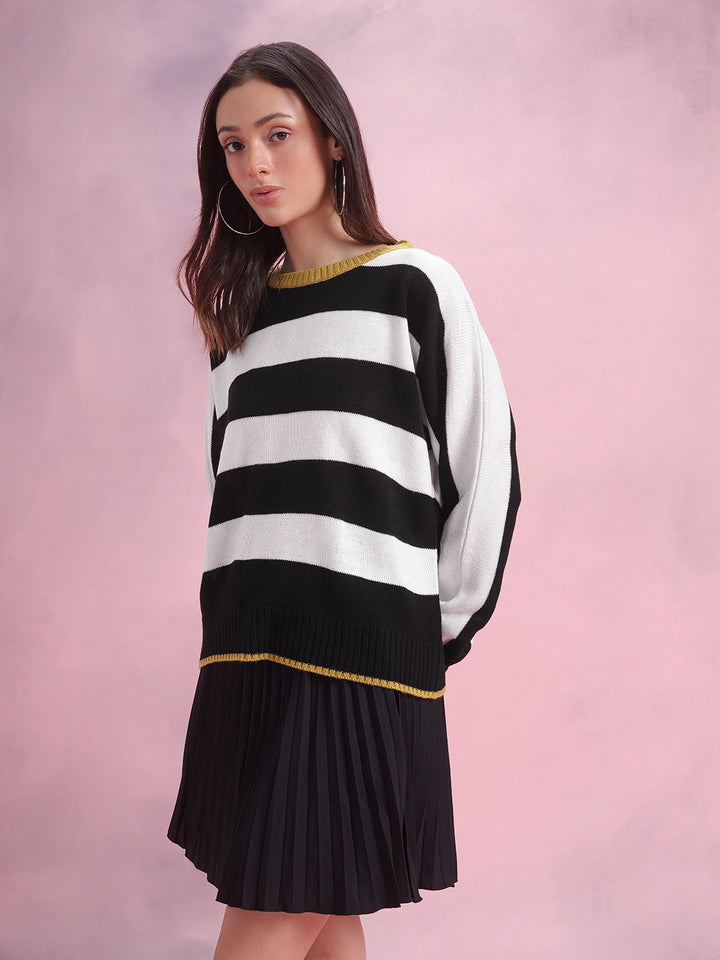 DressBerry Self Striped Pullover