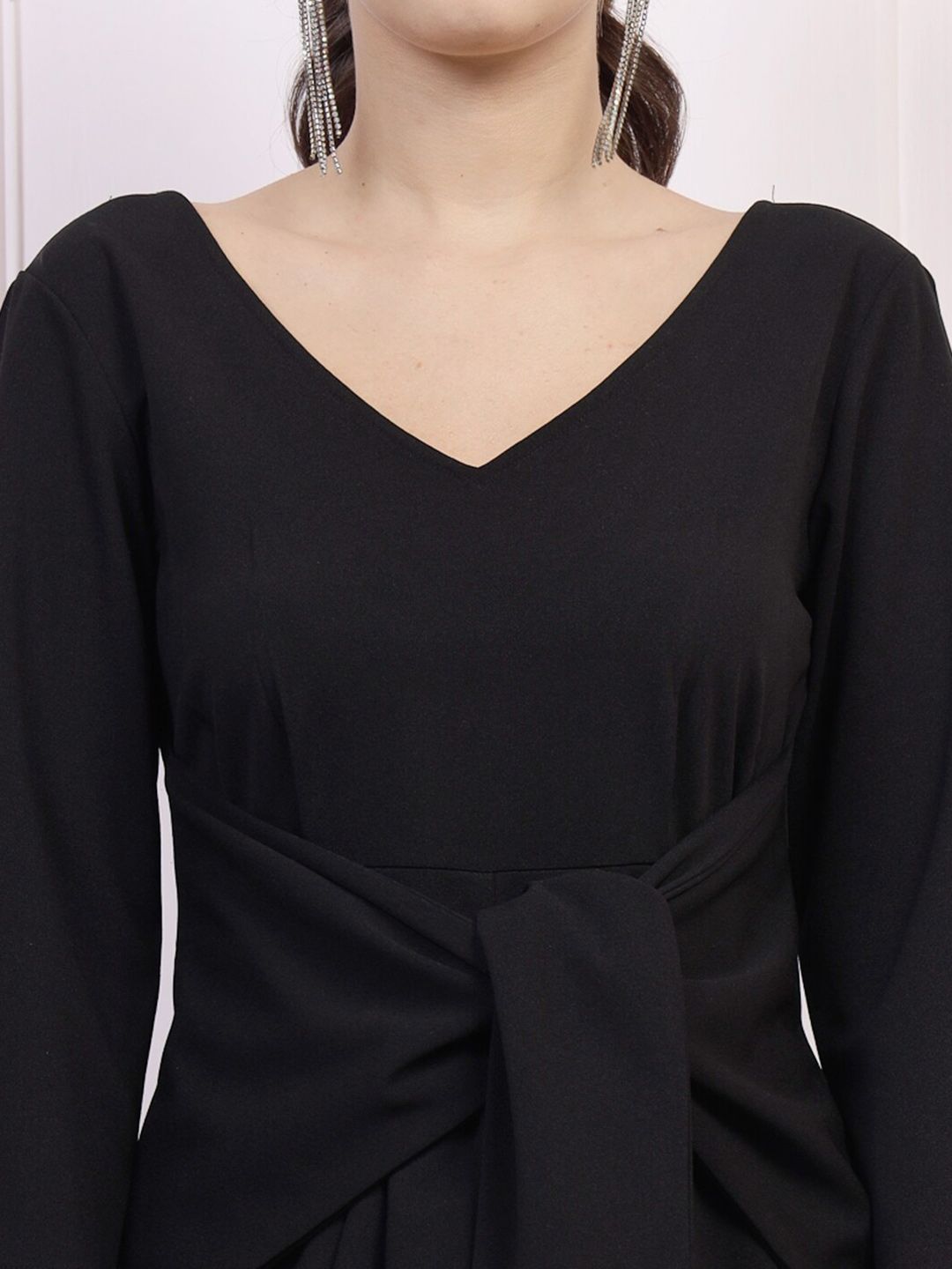 Athena V Neck Tie Ups A Line Dress