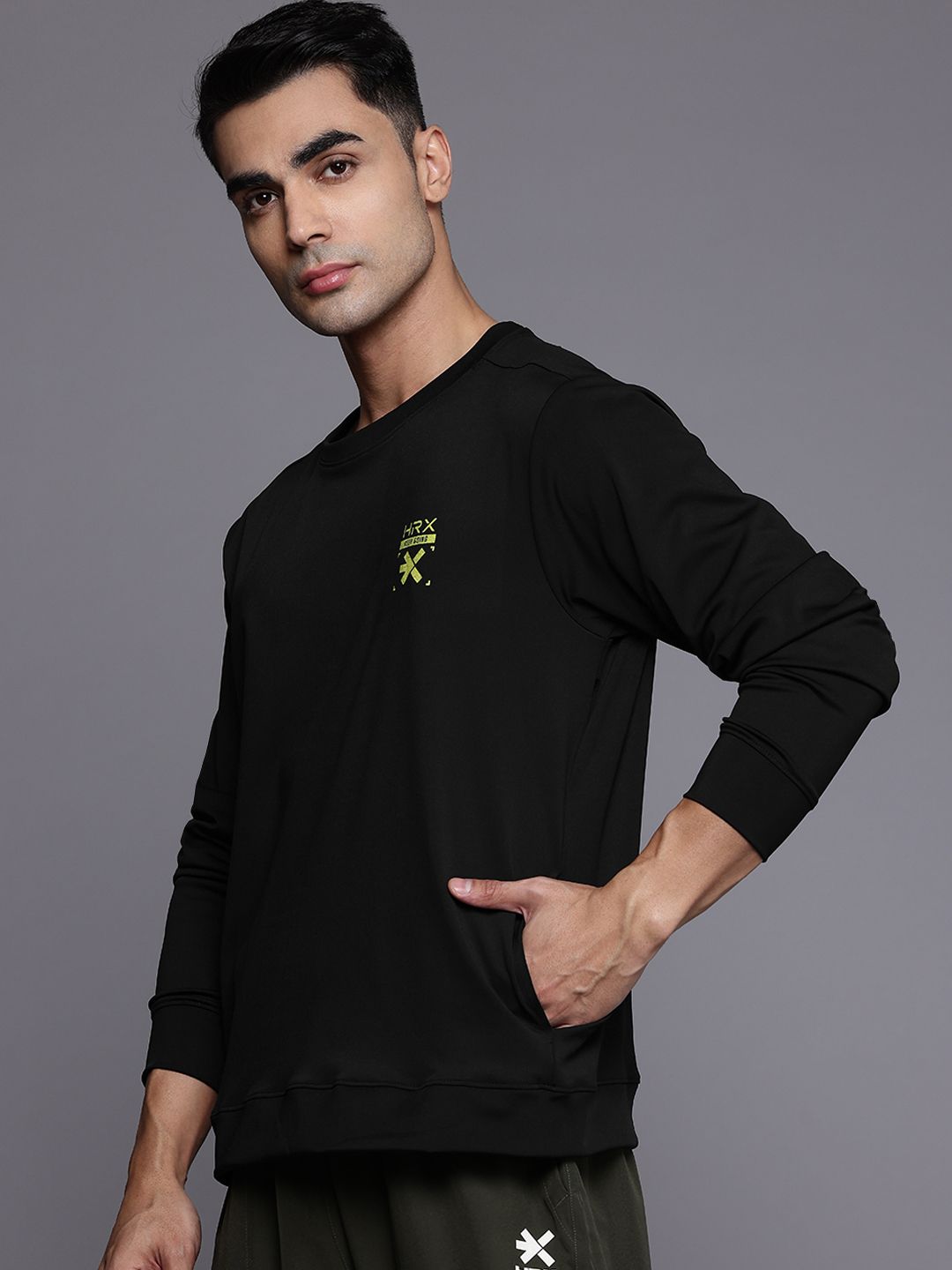 HRX by Hrithik Roshan Solid Regular Sweatshirt