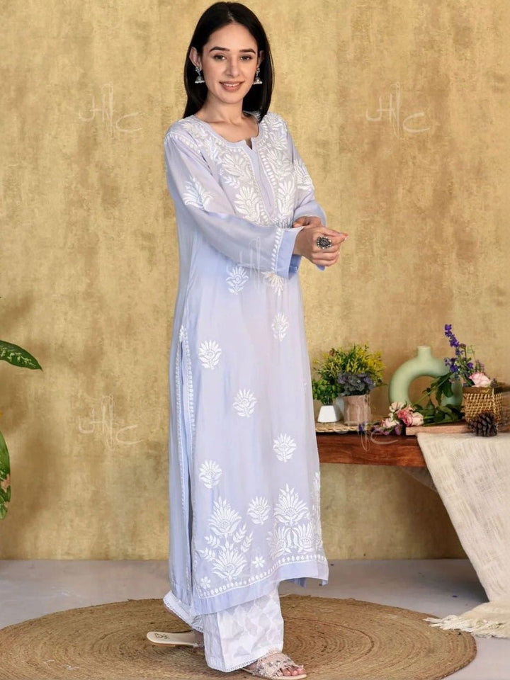 Rumah Wanita Chikankari Sulam Kurta Chikankari