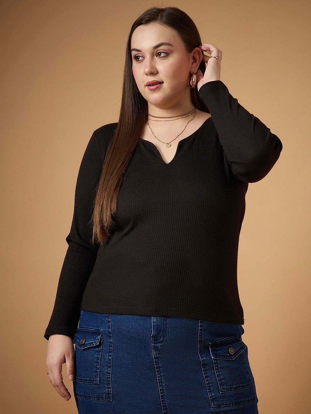 SASSAFRAS Curve Sweetheart Neck Top