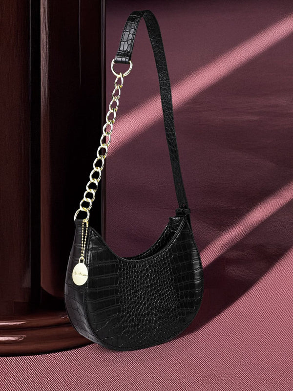 DressBerry Animal Textured Mini Hobo Bag