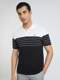 Park Avenue Striped Polo Collar Slim Fit T-shirt