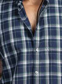 Thomas Scott Standard Slim Fit Tartan Checks Pure Cotton Casual Shirt