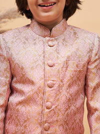 VASTRAMAY Boys Self Design Slim-Fit Bandhgala Blazer
