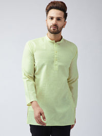 SOJANYA Men Lime Green Woven Design Short Kurta