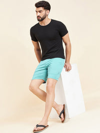 Sweet Dreams Men Turquoise Blue Mid-Rise Shorts