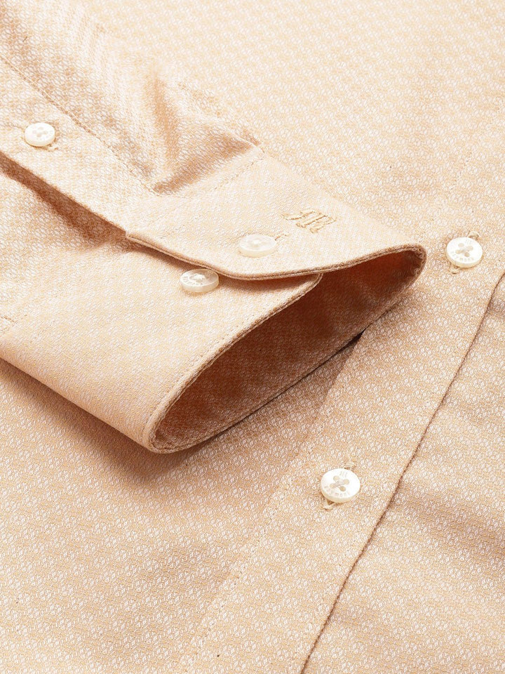 Raymond Slim Fit Self Design Textured Pure Cotton Formal Shirt