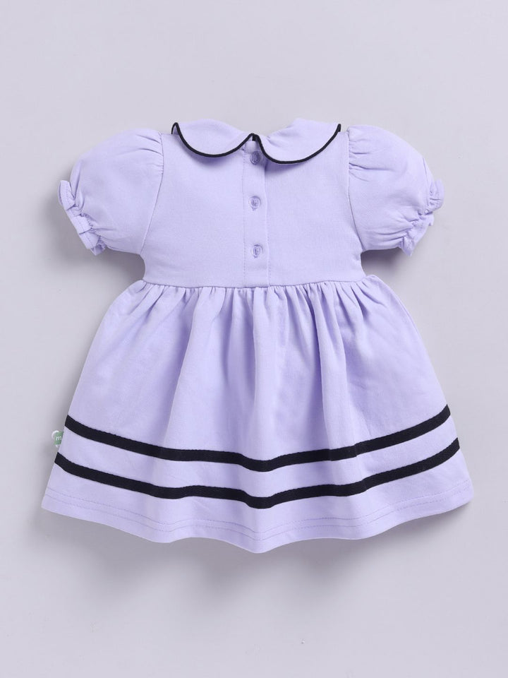 Moms Love Infant Girls Peter Pan Collar Puff Sleeve Fit & Flare Dress