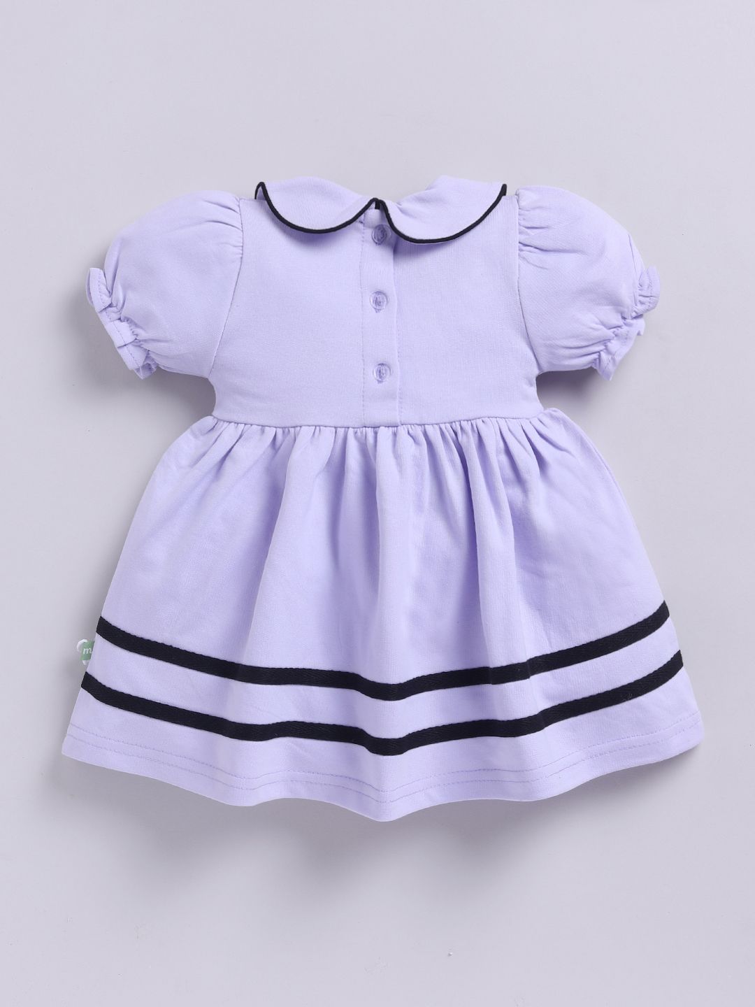 Moms Love Infant Girls Peter Pan Collar Puff Sleeve Fit & Flare Dress