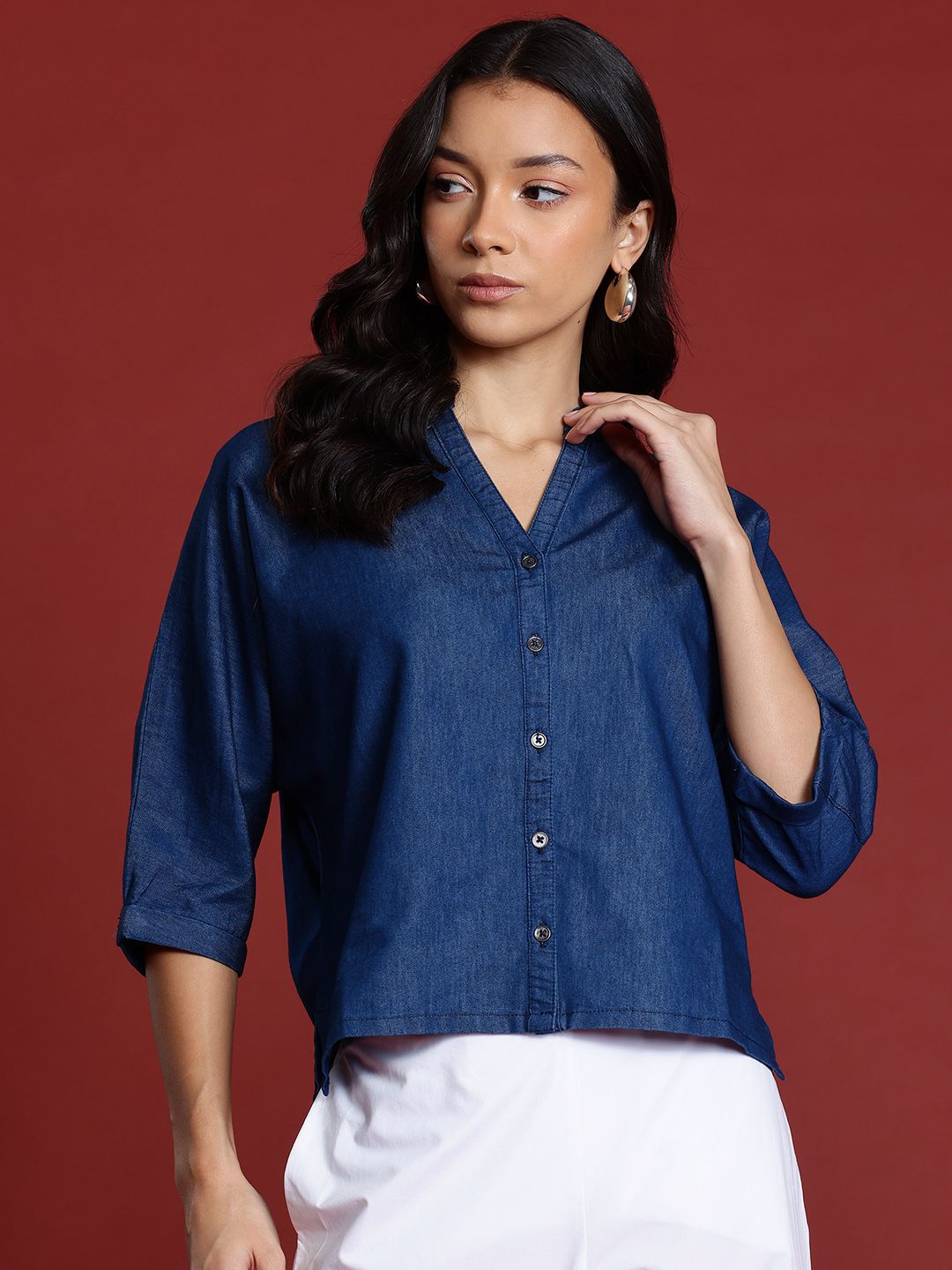all about you Chambray Boxy Casual Shirt
