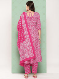 KALINI Women Ethnic Motifs Printed Empire Gotta Patti Kurta with Trousers & With Dupatta