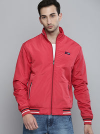 The Indian Garage Co Men Zip-Front Slim Fit Bomber Jacket