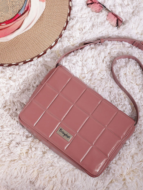 Berrylush Textured Structured Shoulder Bag with Quilted