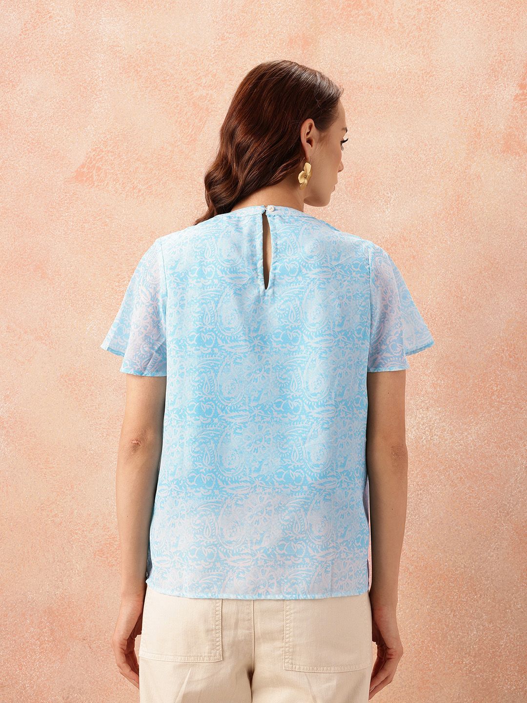all about you Paisley Printed Flared Sleeve Top