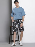 The Indian Garage Co Men Superman Printed Loose Fit Shorts