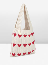 DressBerry Heart Crocheted Shopper Tote Bag