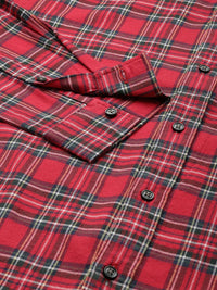 THE BEAR HOUSE Men Slim Fit Tartan Checks Pure Cotton Casual Shirt