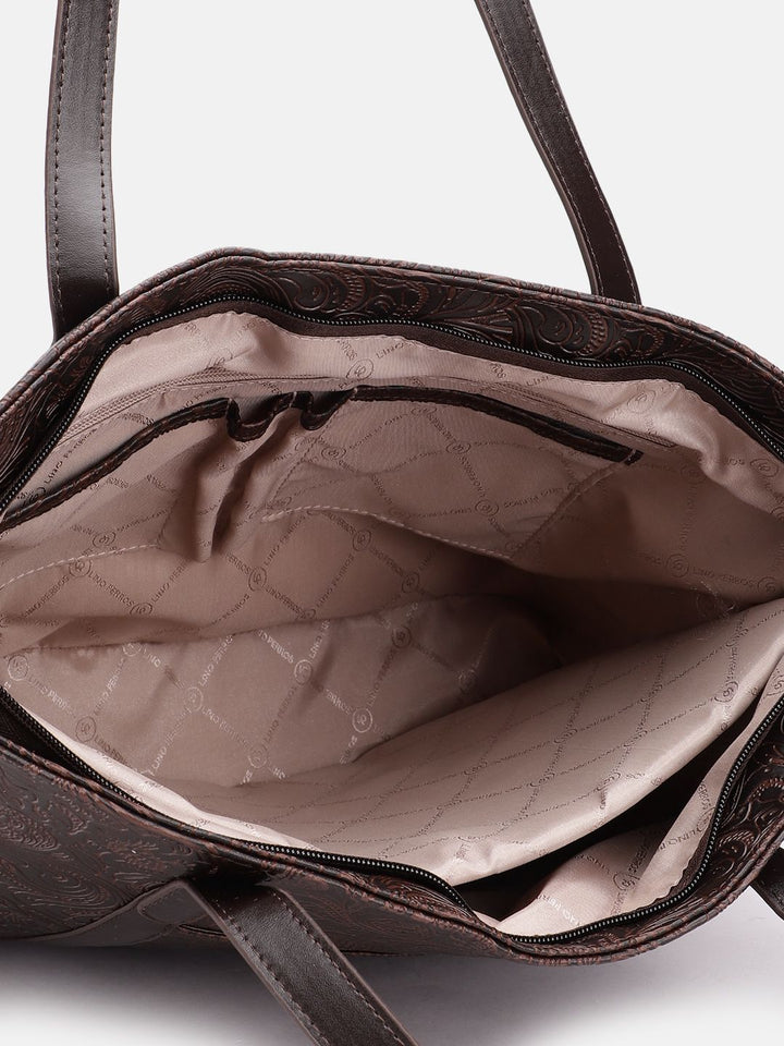 Lino Perros Floral Printed Structured Laptop Shoulder Bag