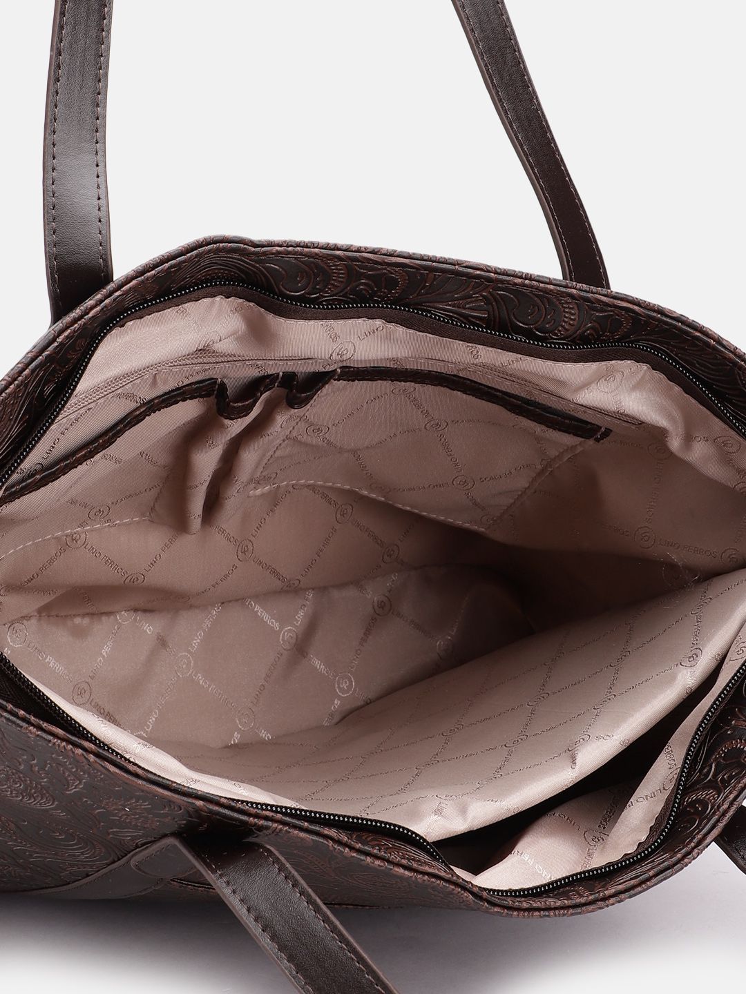 Lino Perros Floral Printed Structured Laptop Shoulder Bag