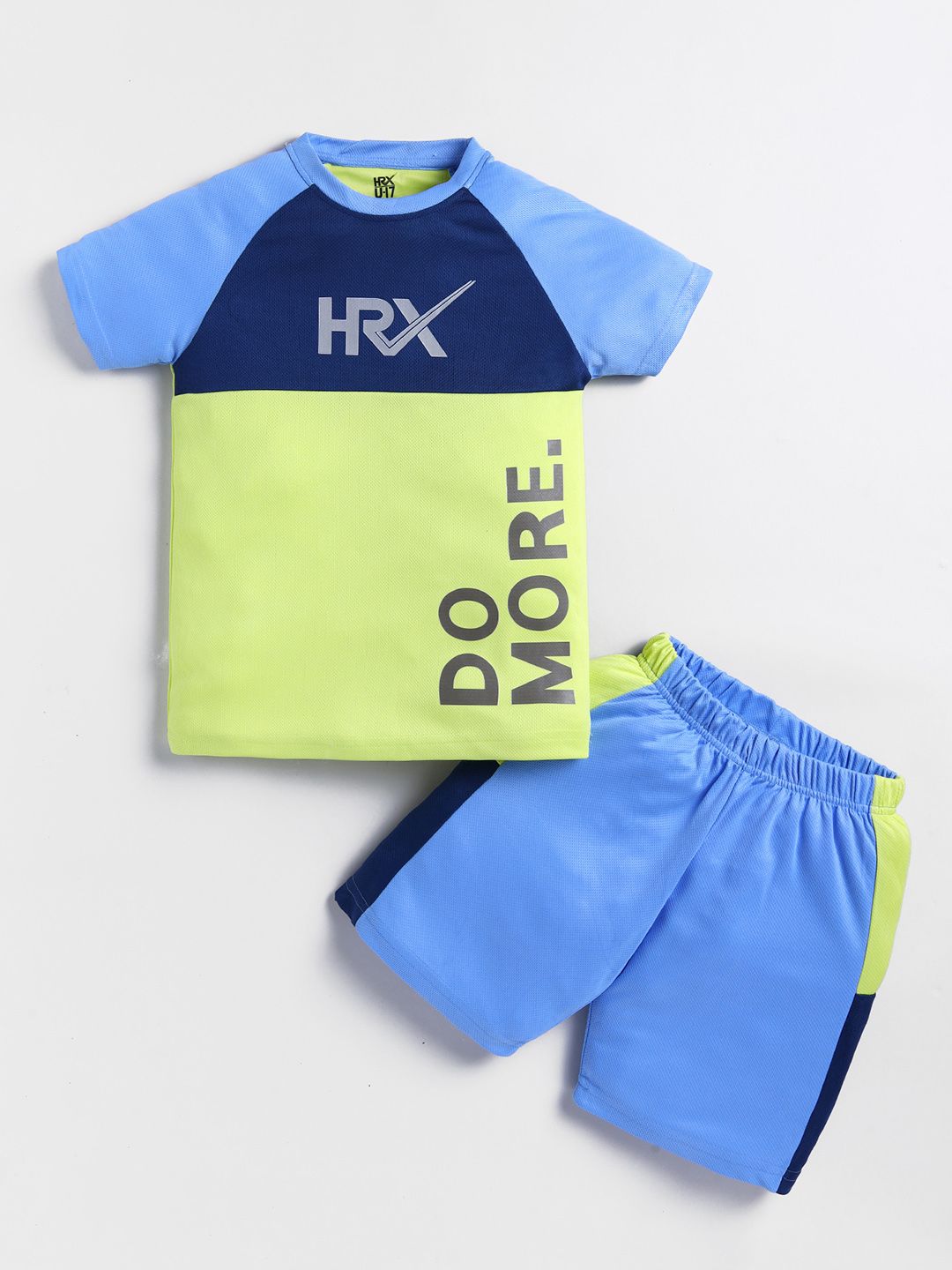 HRX by Hrithik Roshan U17 Boys Rapid Dry Printed T-shirt with Shorts