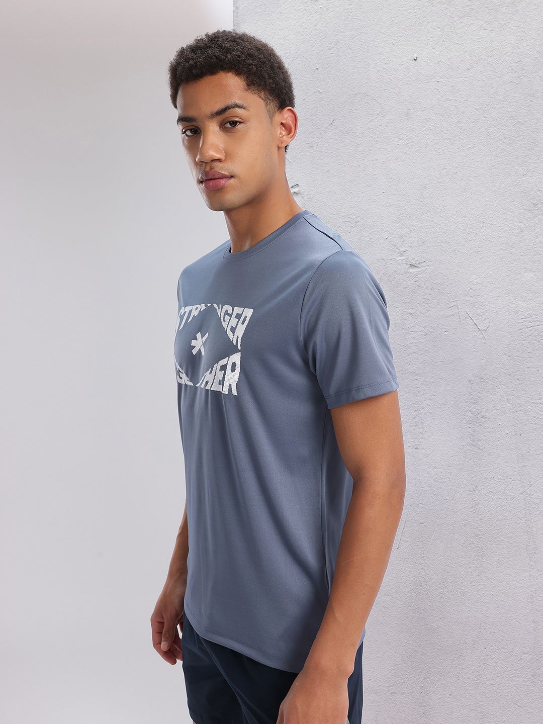 HRX by Hrithik Roshan Twin Collection Typography Print Rapid-Dry Training  T-shirt