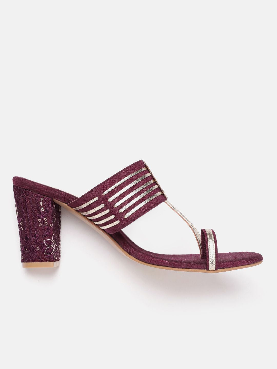 House of Pataudi Ethnic Embellished Block Heels