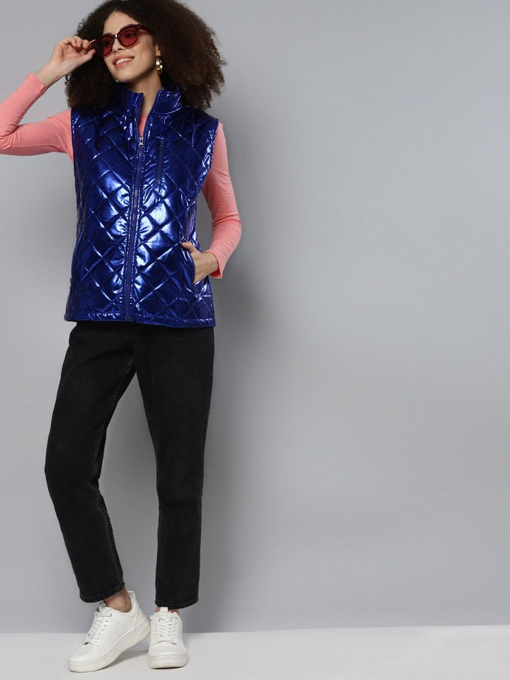 SASSAFRAS Women Blue Quilted Jacket
