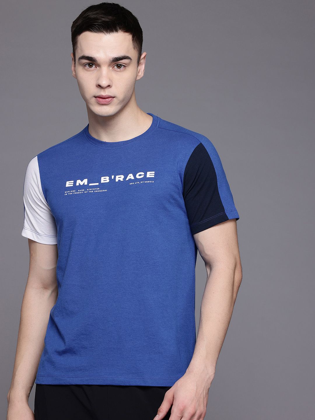 HRX by Hrithik Roshan Typography Colourblocked Lifestyle T-shirt
