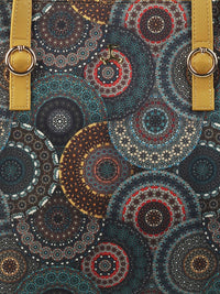 Mochi Green Ethnic Motifs Printed PU Shopper Tote Bag