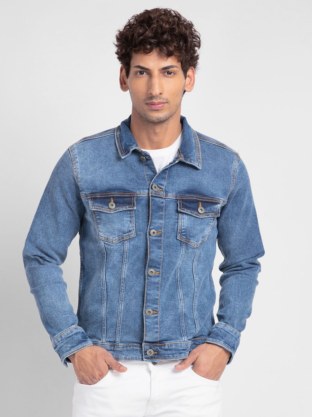 SPYKAR Men Pure Cotton Denim Jacket