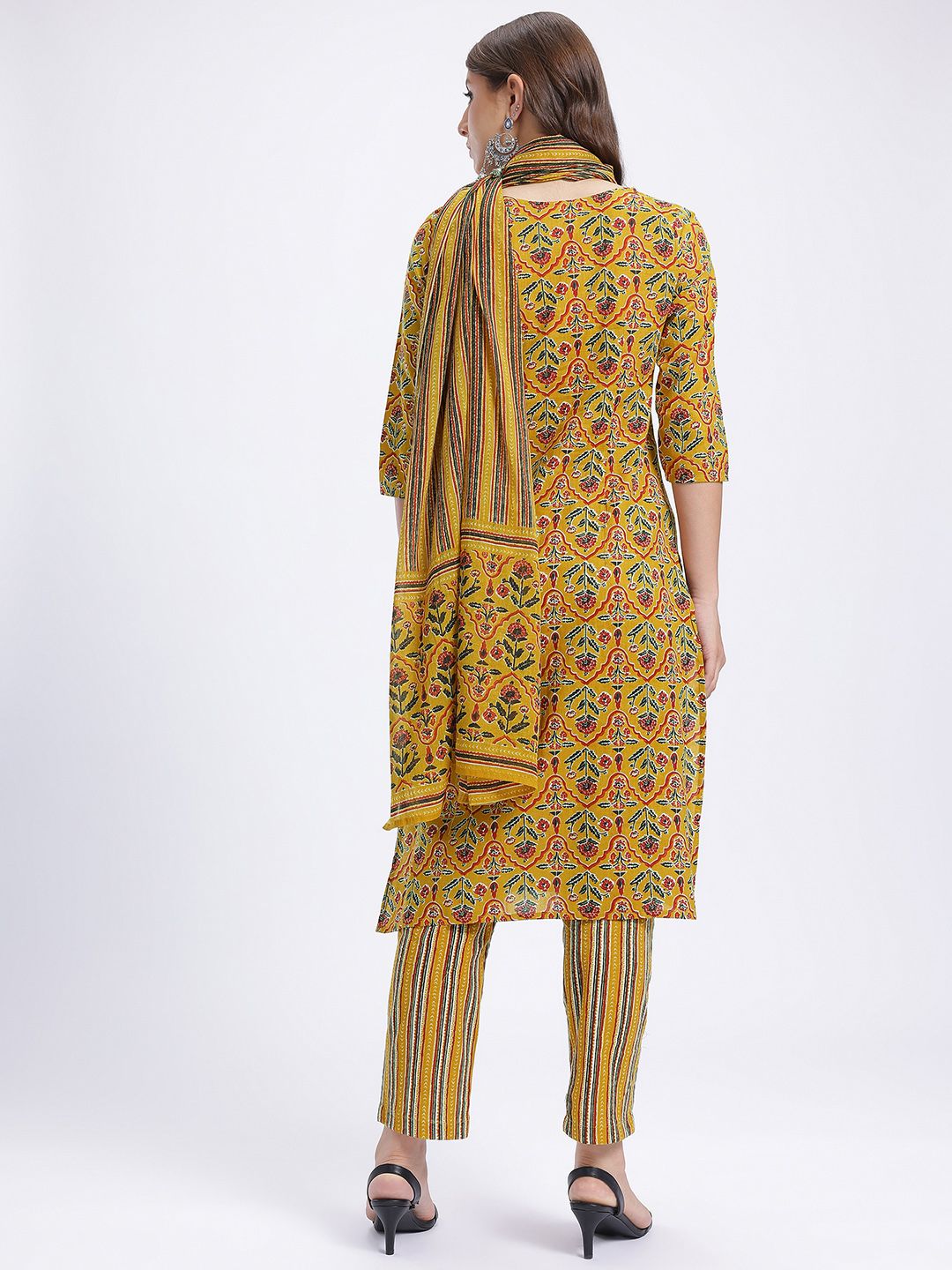 Anouk Ethnic Motifs Print Kurta with Trousers & With Dupatta