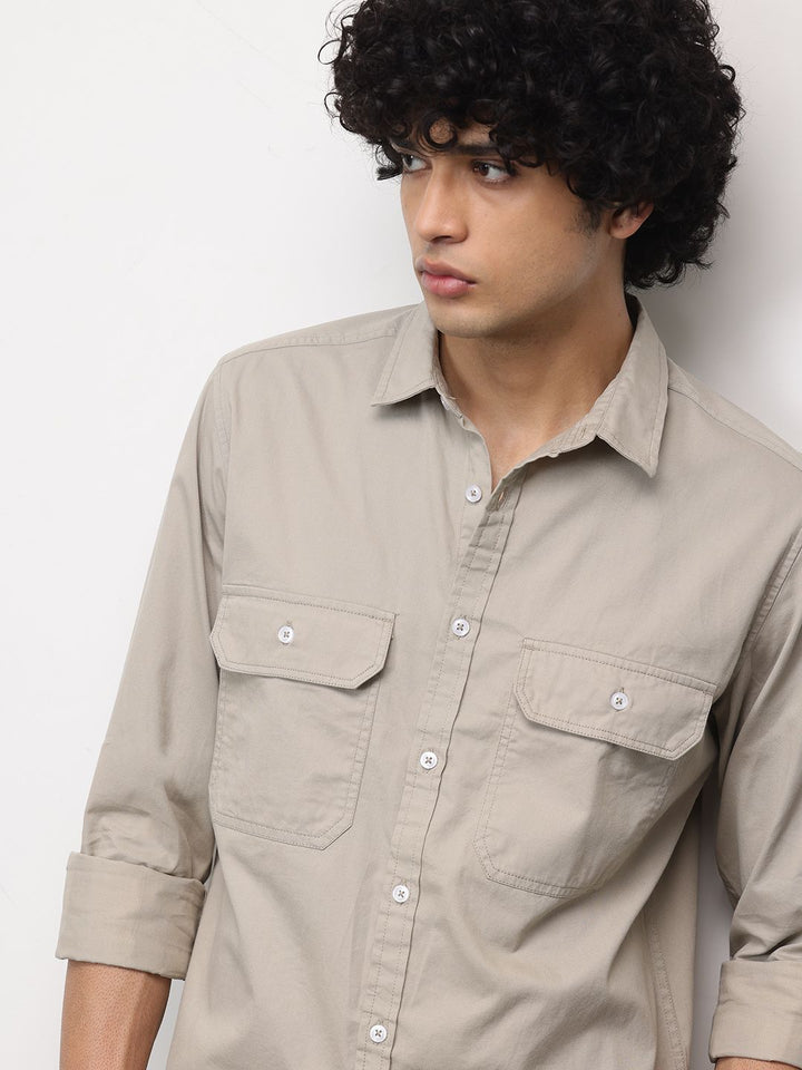 ether Pure Cotton Longline Casual Shirt