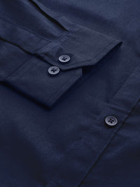 DENNISON Men Navy Blue Smart Slim Fit Solid Formal Shirt