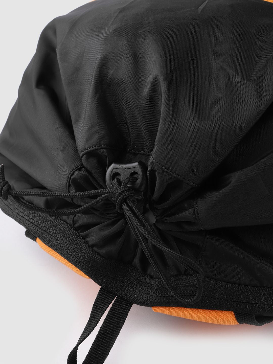 Gear Unisex Black & Yellow Colourblocked Brand Logo Print Backpack